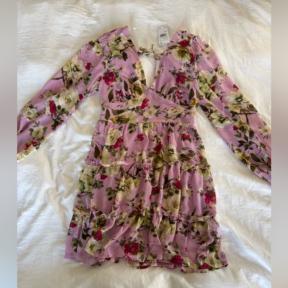 Lush Open Back Mini Dress in Mauve Magenta